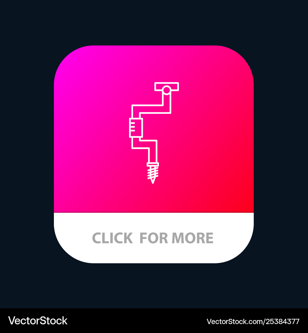Drill carpenter tool well mobile app button vector image
