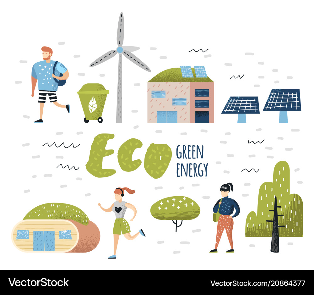 Eco-Friendly Town Concept Vector Image