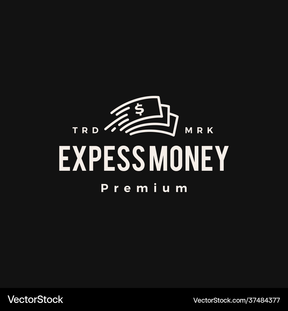 Express Geld schnell Hipster Vintage Logo Symbol Express Geld schnell Hipster Vintage Logo Symbol vektorbild