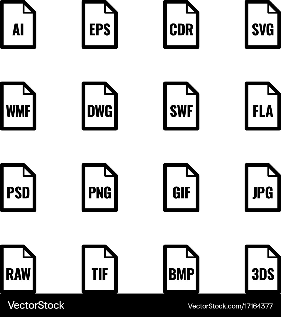 File type icons - graphics vector image