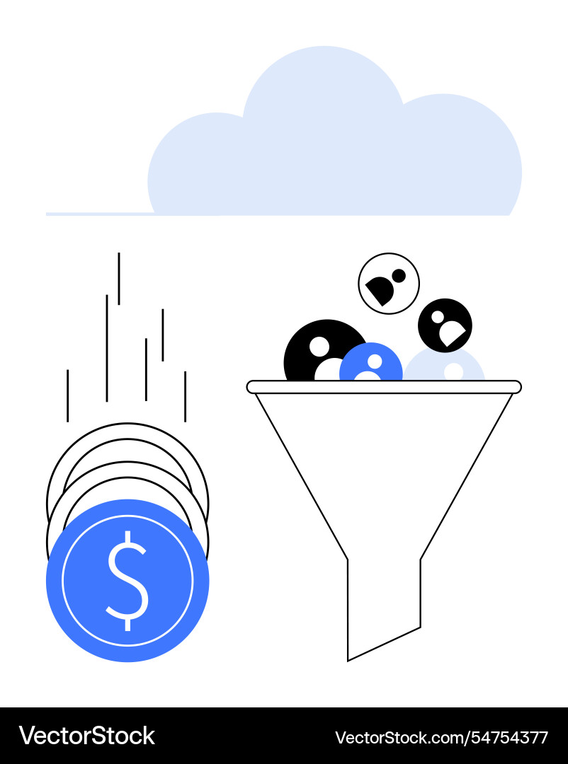 Funnel-Prozess Konvertieren Benutzereingänge zu Finanzen Funnel-Prozess Konvertieren Benutzereingänge zu Finanzen vektorbild