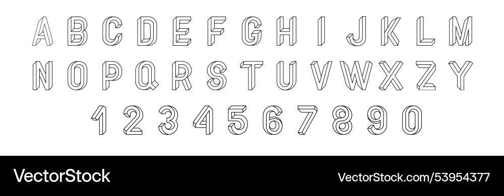 Impossible shapes font paradox shape design vector image