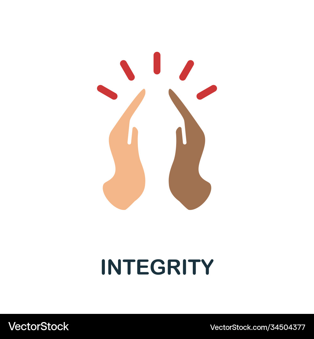Integrity icon simple element from core values Integrity icon simple element from core values vector image