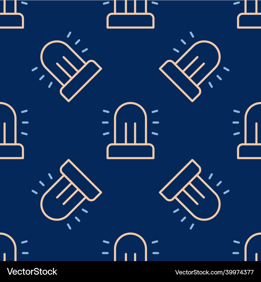 Line flasher siren icon isolated seamless pattern Line flasher siren icon isolated seamless pattern vector image