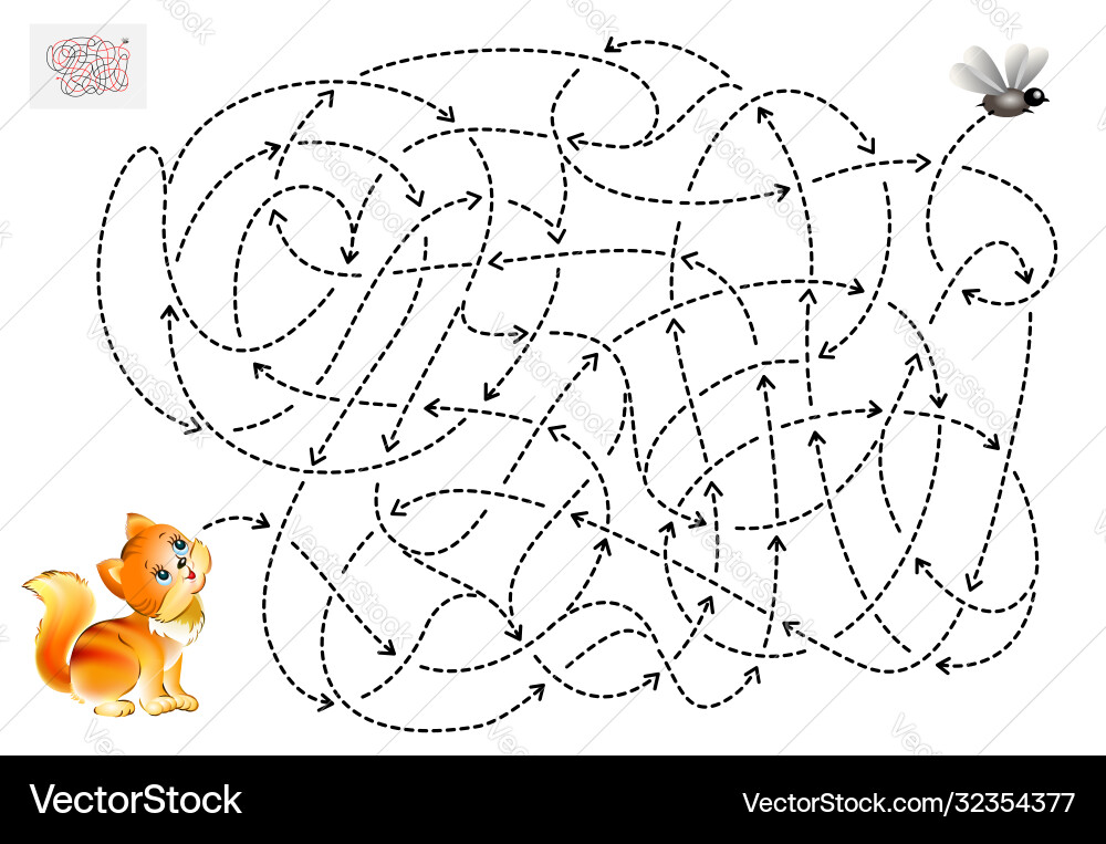 Logic puzzle game with labyrinth for children Logic puzzle game with labyrinth for children vector image