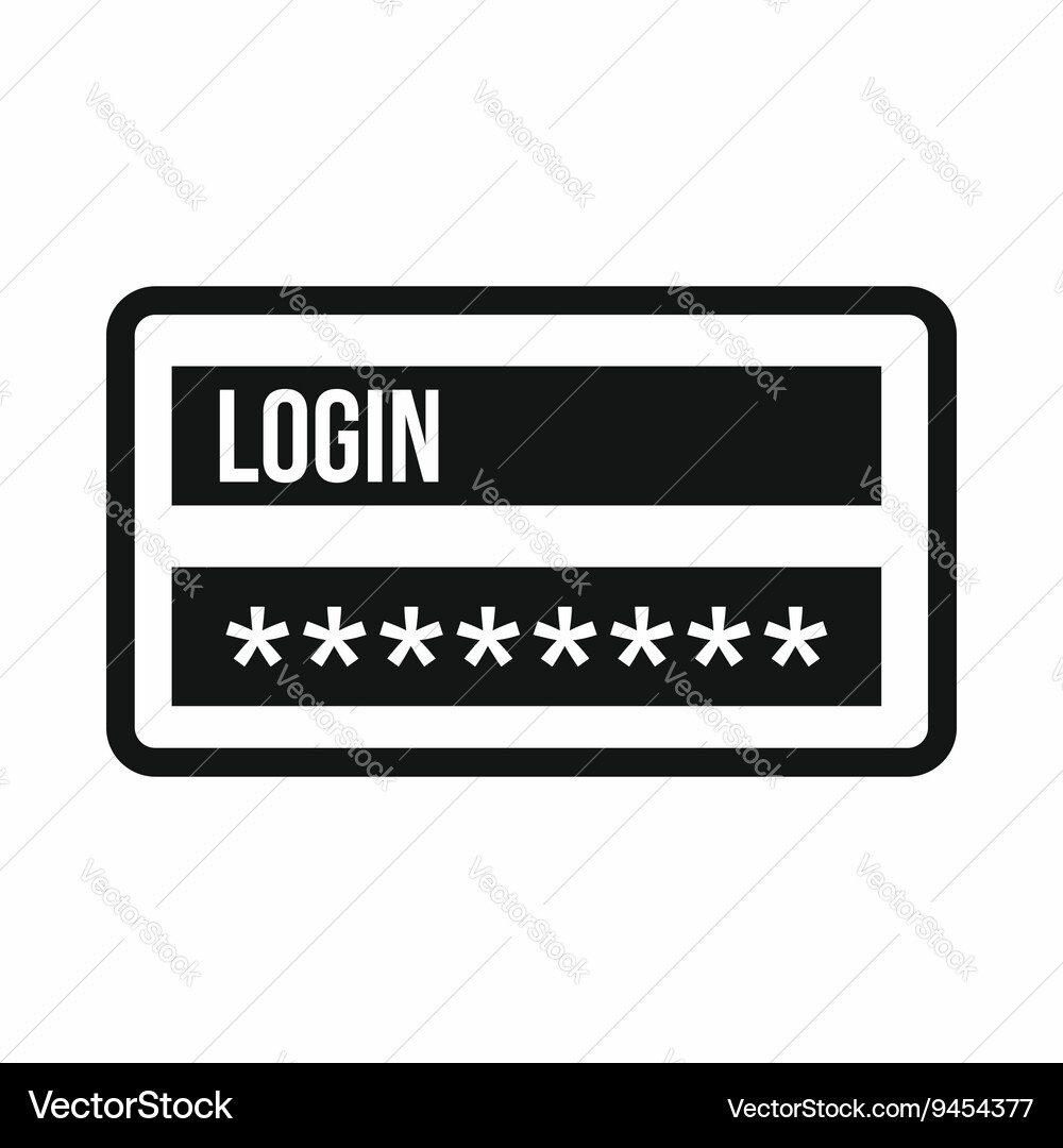 Login and password icon simple style vector image