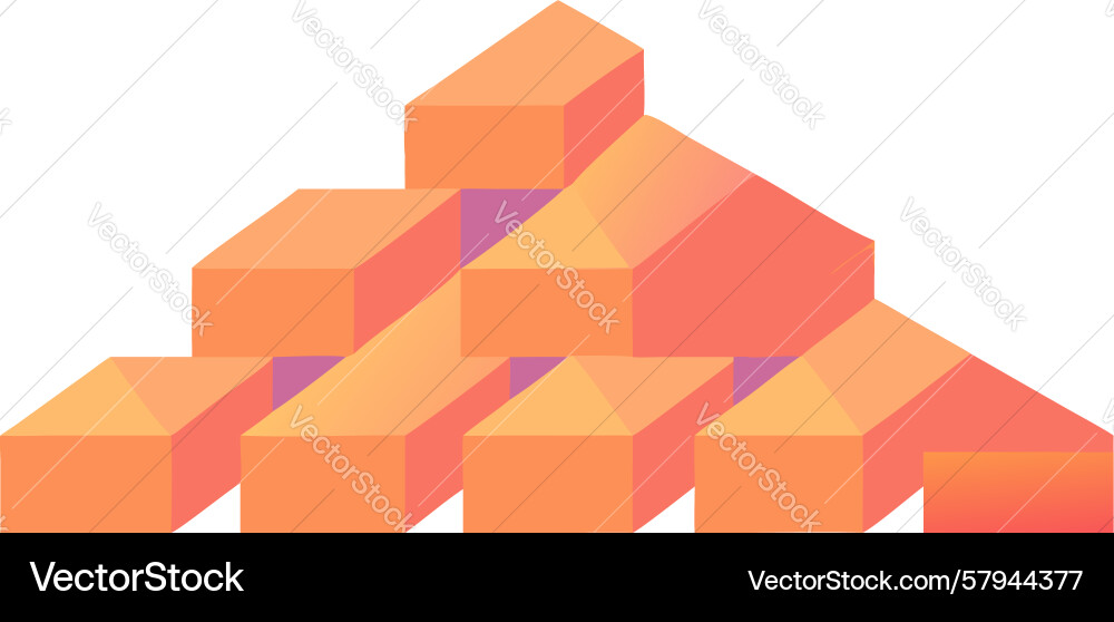 Red and Orange Block Stack Vector Image