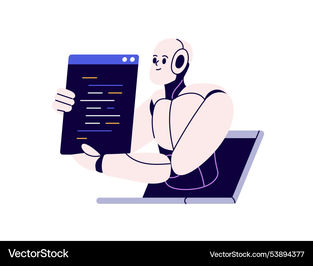 Robot ai assistant digital virtual bot Robot ai assistant digital virtual bot vector image