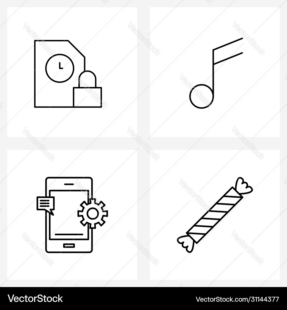 Set 4 ui icons and symbols for data message vector image