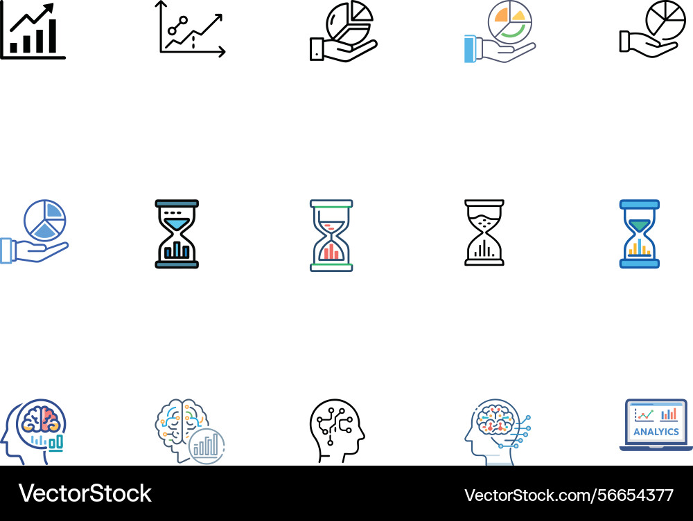 Set of business analytics and data analysis Vector Image