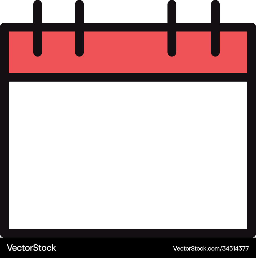 User interface calendar reminder linear and fill vector image