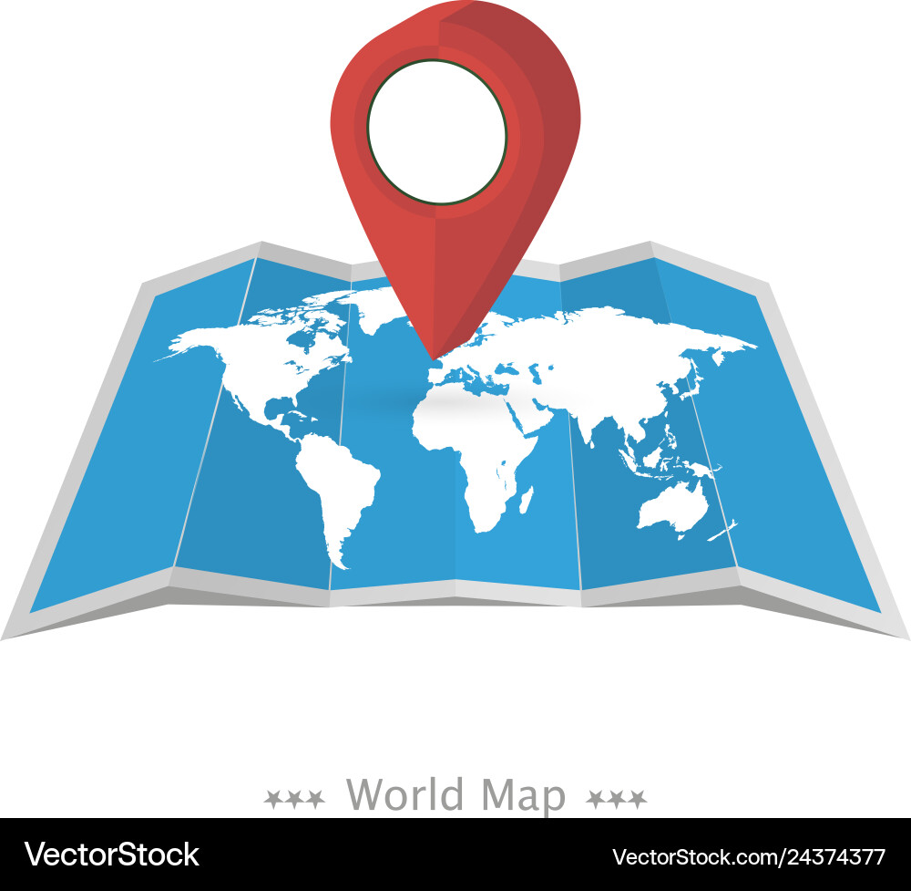 World map with pointer on white background World map with pointer on white background vector image