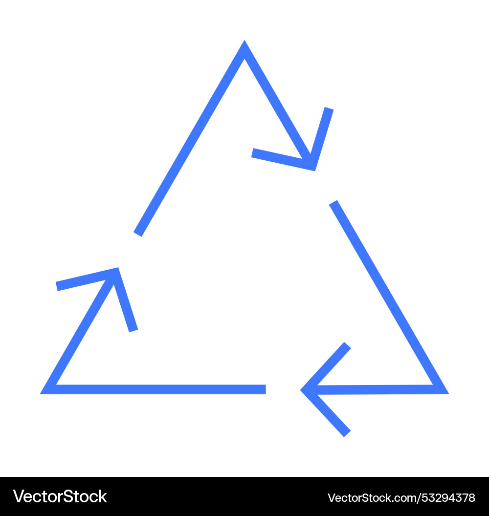 Blue triangle with circular arrows representing Blue triangle with circular arrows representing Vector Image