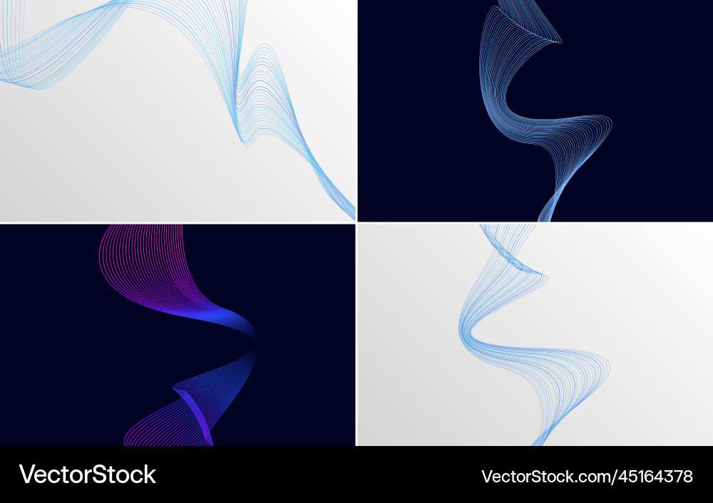 Collection of geometric minimal lines pattern set Vector Image