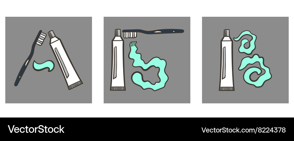 Decorative font toothpaste part 1 Vector Image