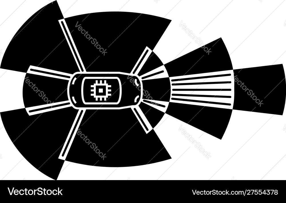 Driverless car sensor icon simple style Driverless car sensor icon simple style vector image