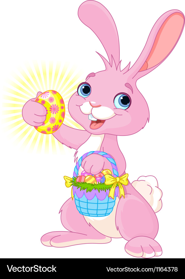 Easter bunny with egg Royalty Free Vector Image