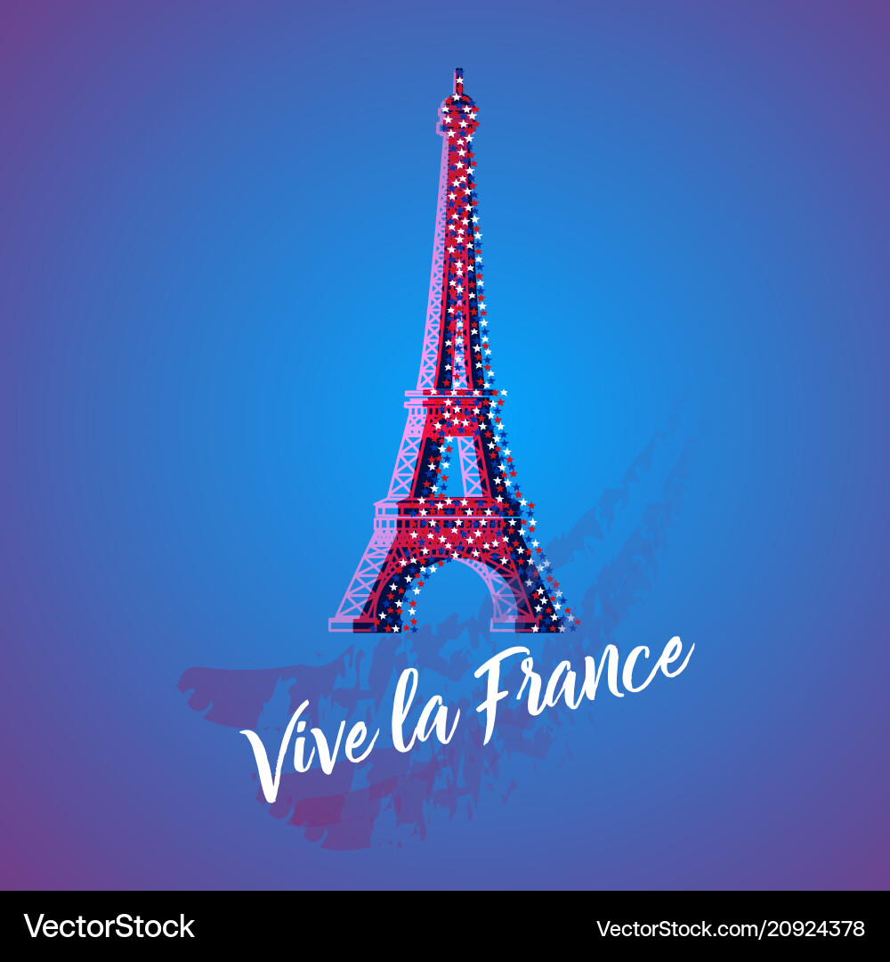 Eiffel tower icon with stars Vector Image