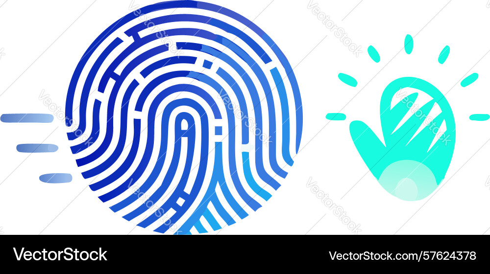 Fingerprint scan with light bulb for security vector image
