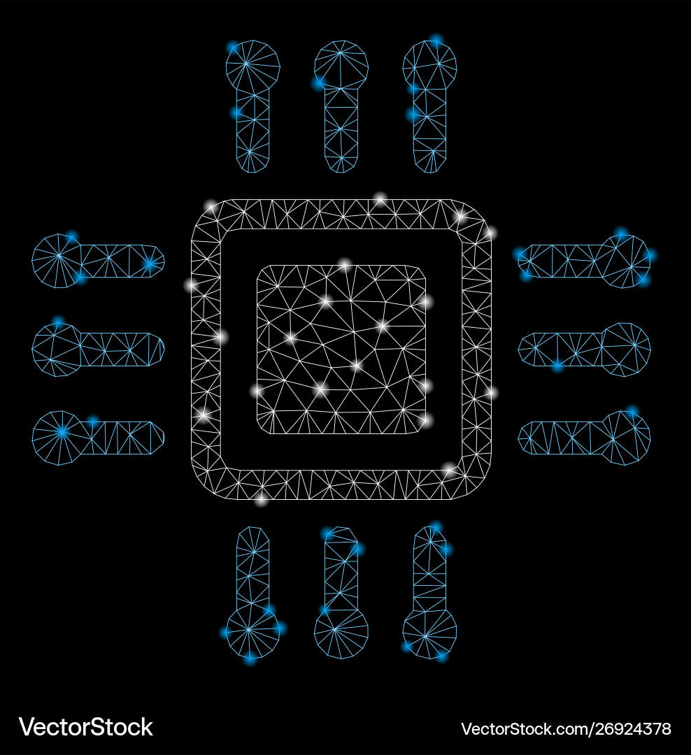 Flare mesh network processor with spots Flare mesh network processor with spots vector image