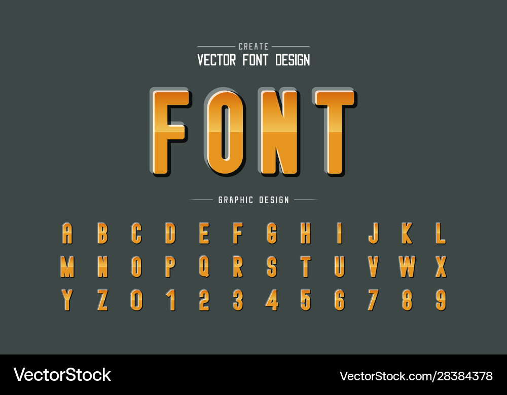 Gradient font and round alphabet reflective Gradient font and round alphabet reflective vector image