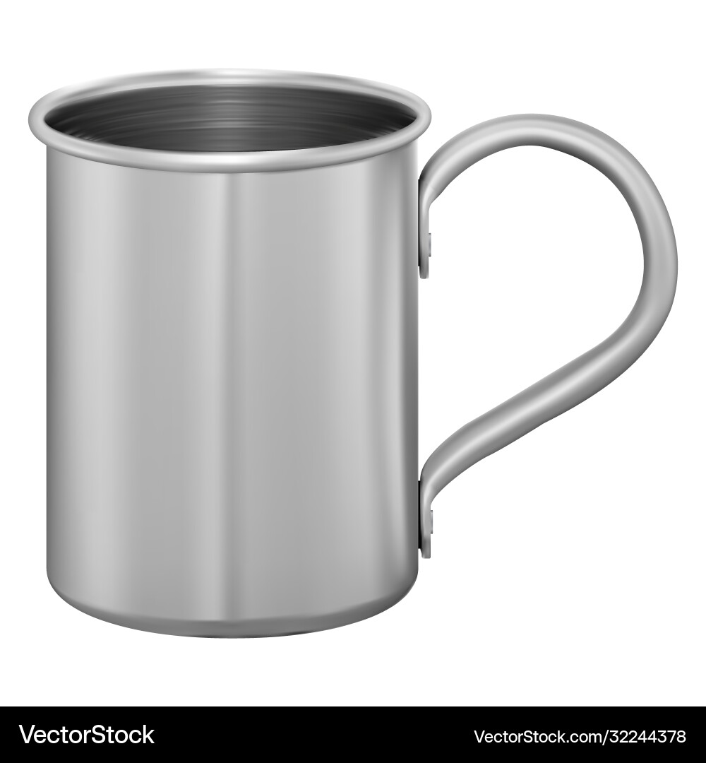 Metallbecher Edelstahlbecher Aluminium Zinnkolben Metallbecher Edelstahlbecher Aluminium Zinnkolben vektorbild