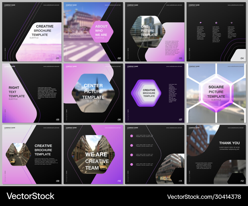 Minimal brochure templates with hexagonal design vector image