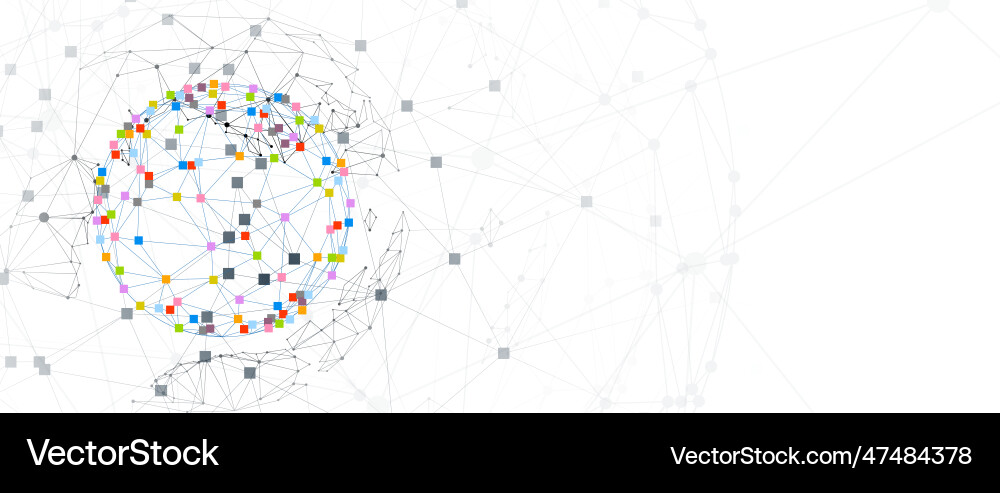 Neural network concept connected cells with links Neural network concept connected cells with links vector image