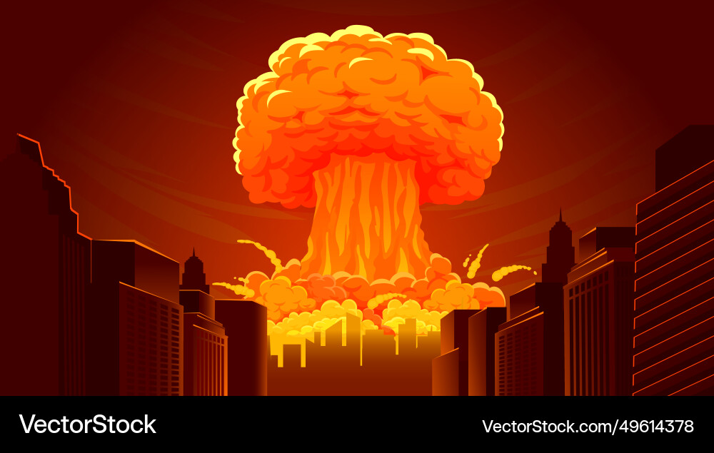 Nuclear explosion bomb radioactive apocalypse Nuclear explosion bomb radioactive apocalypse vector image