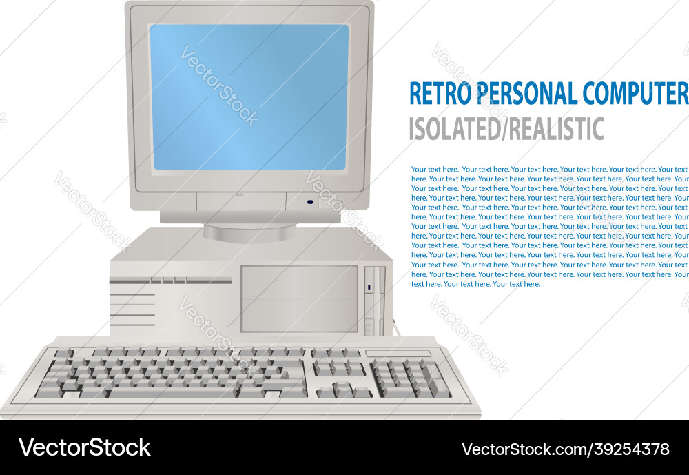 Old computer Old computer vector image