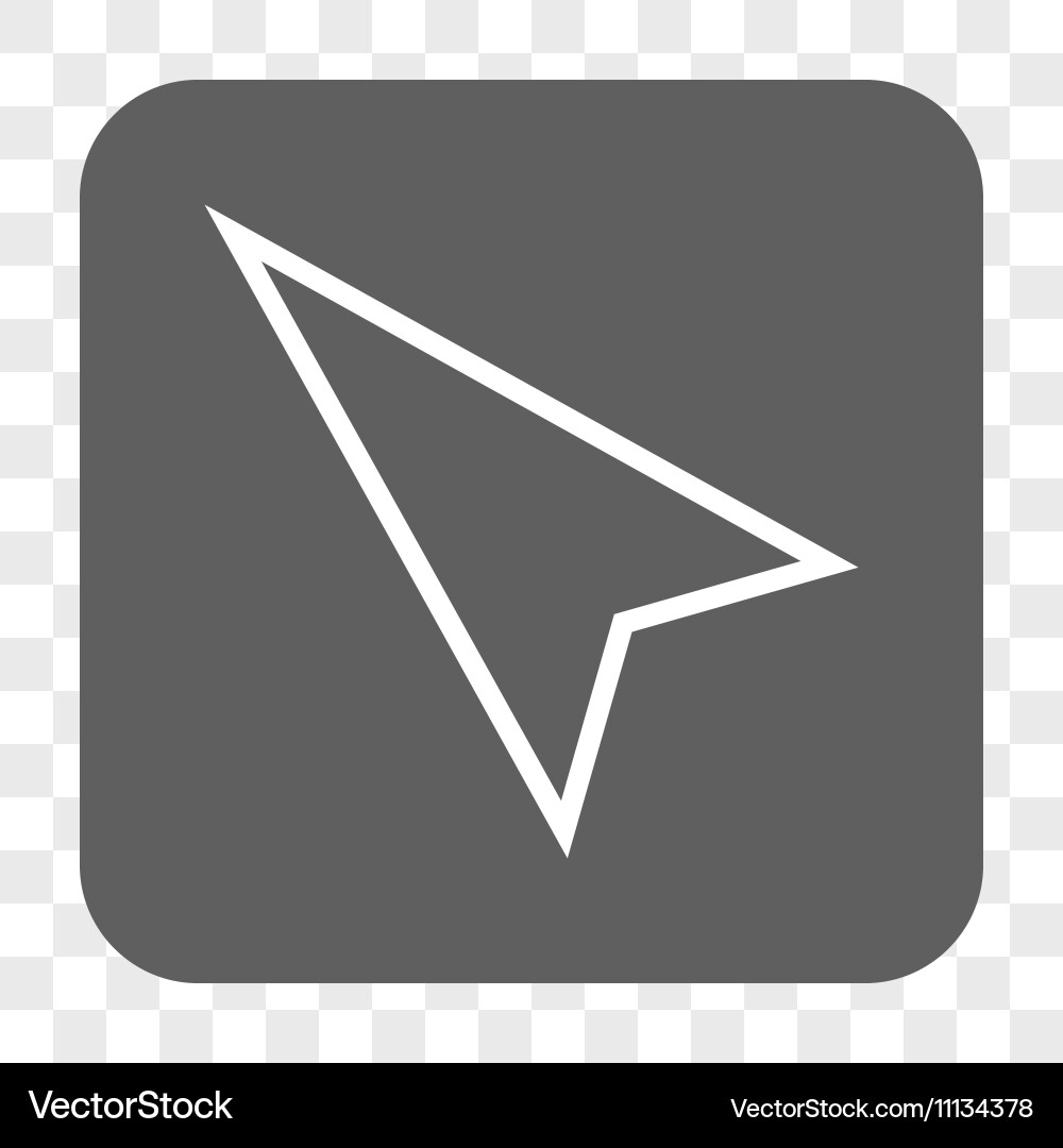 Pointer left up rounded square button vector image