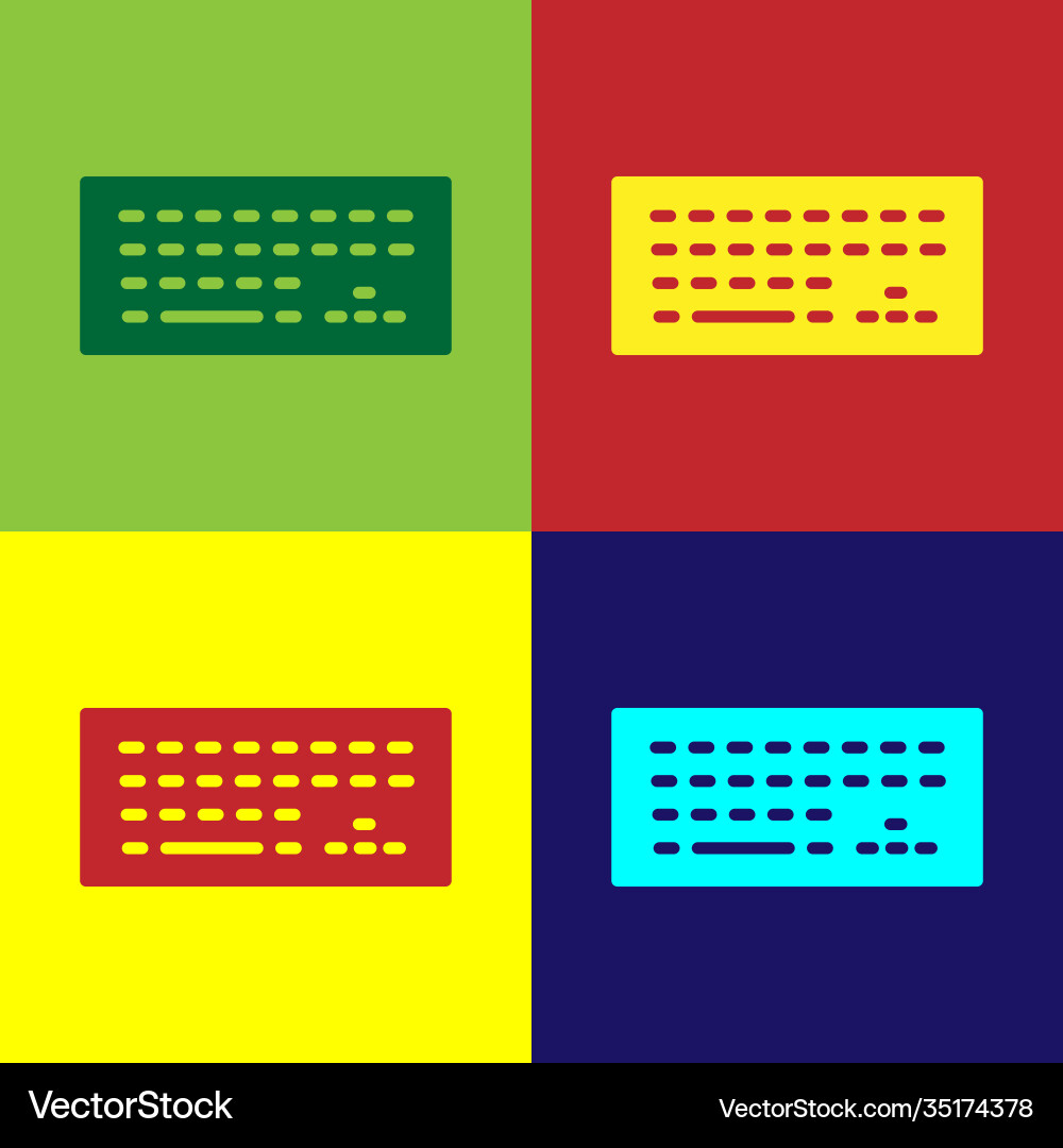 Pop art computer keyboard icon isolated on color Pop art computer keyboard icon isolated on color vector image