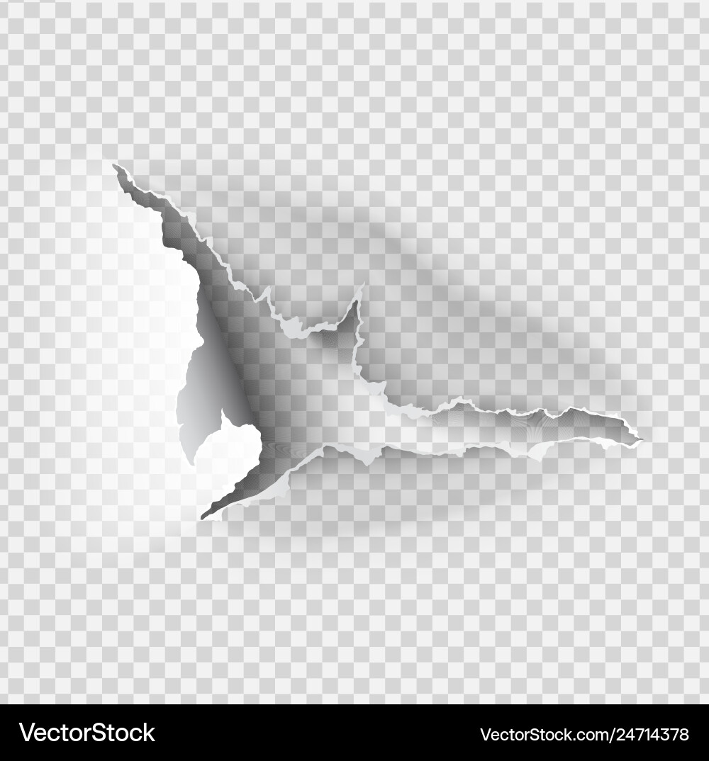 Ragged Loch zerrissen in gewelltem Papier auf transparent Ragged Loch zerrissen in gewelltem Papier auf transparent vektorbild