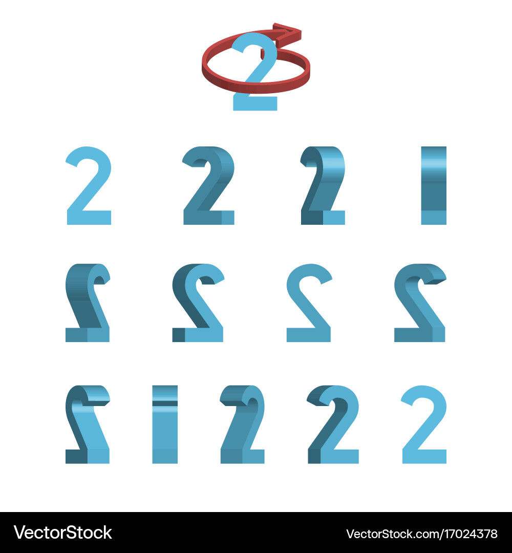 Rotating Number 2 Sprite vector image