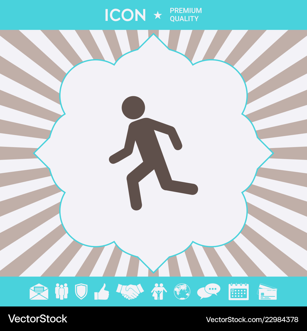 Running man run icon graphic elements Running man run icon graphic elements Vector Image