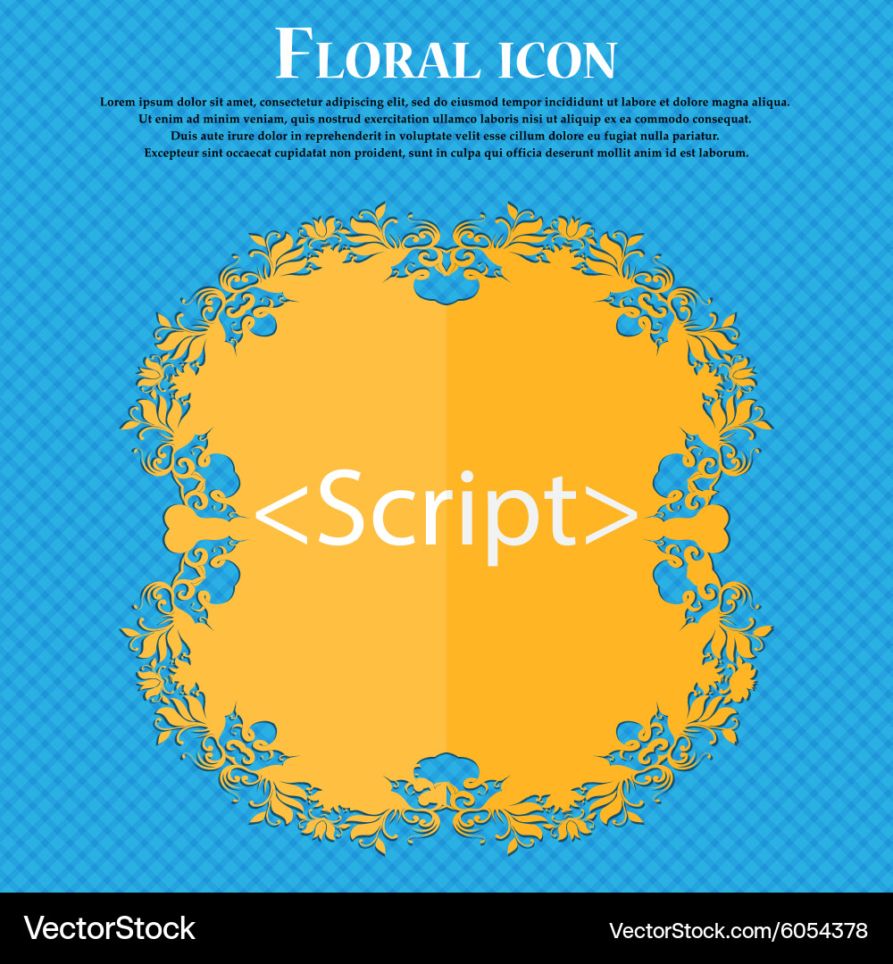 Schriftzeichen Symbol Javascript Code Symbol floral vektorbild