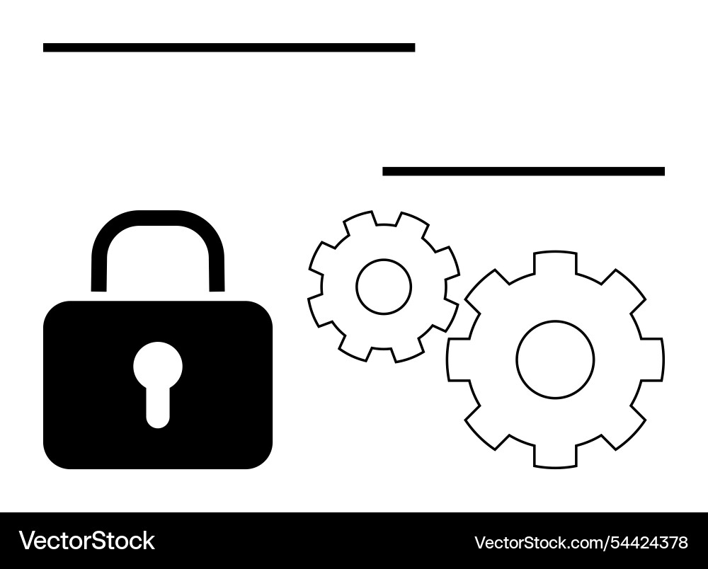 Secure technology configuration with gears Vector Image