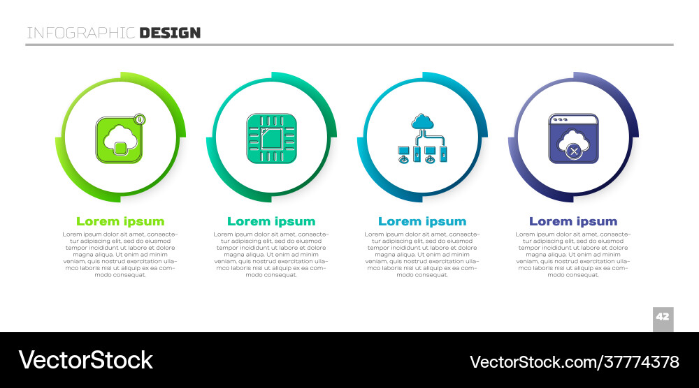 Set cloud technology data transfer processor Set cloud technology data transfer processor Vector Image