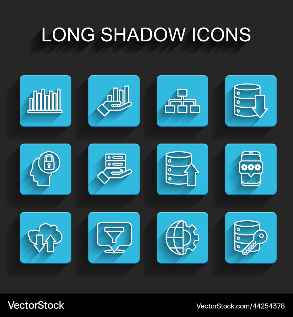 Set line cloud download and upload location Set line cloud download and upload location vector image