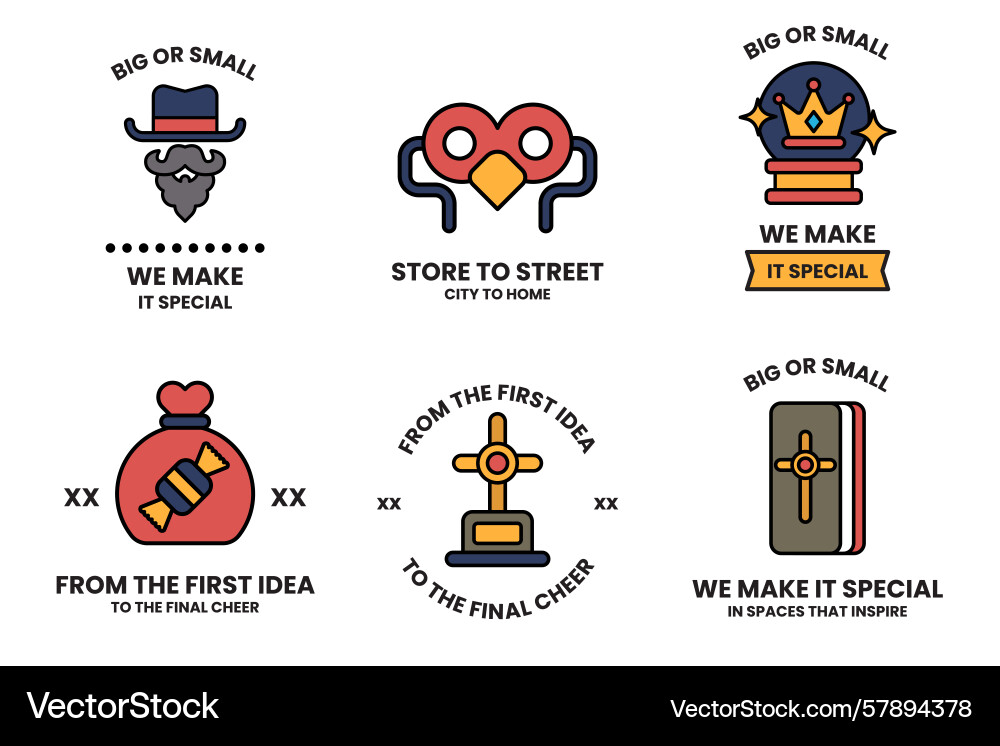 Set of in party and event concepts line Set of in party and event concepts line Vector Image