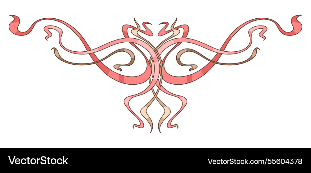 Vignette in art nouveau style decorative curl Vignette in art nouveau style decorative curl vector image