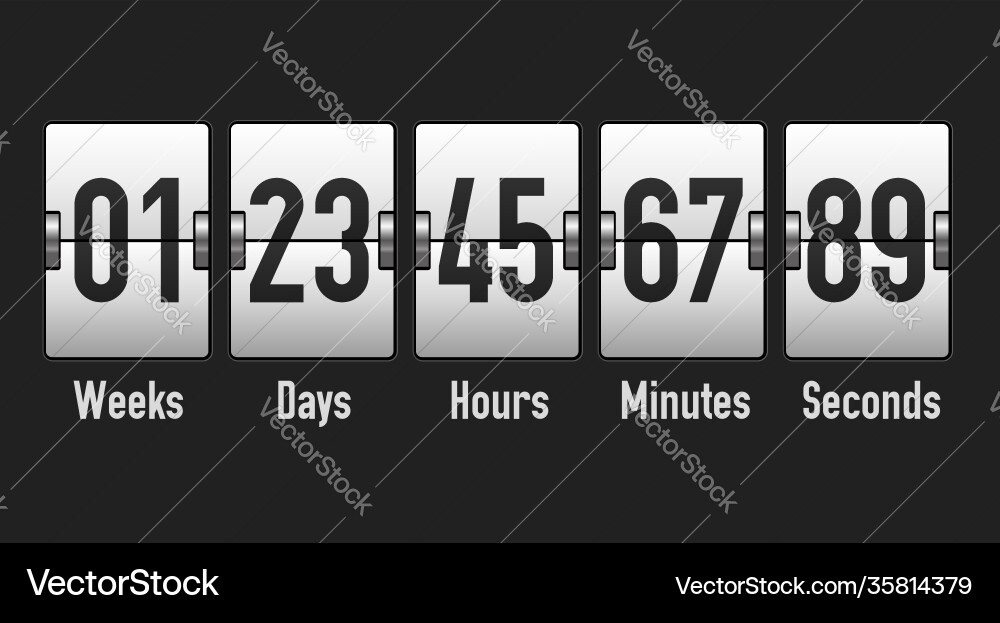 Analog counter mechanical airport display Analog counter mechanical airport display vector image