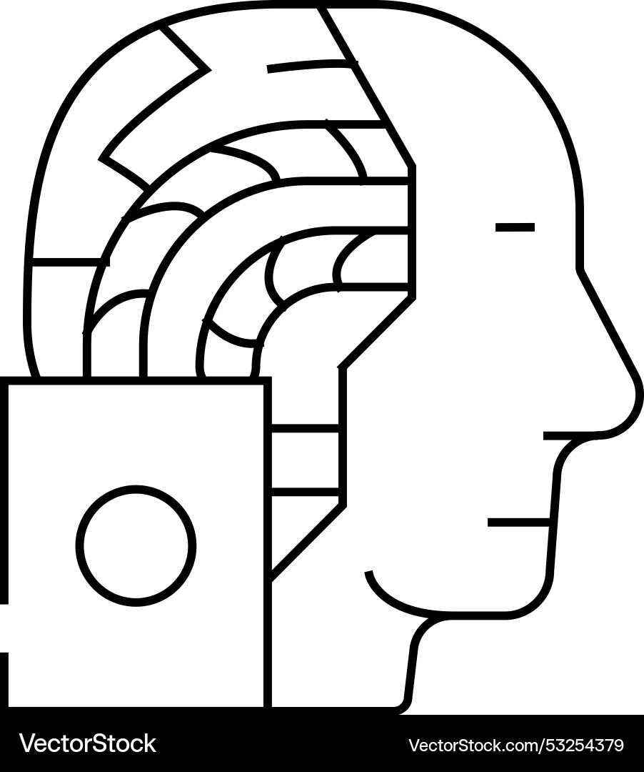 Artificial intelligence robot line icon Artificial intelligence robot line icon vector image