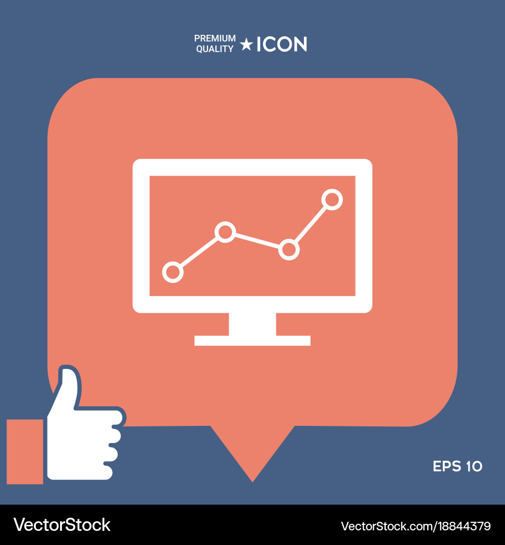 Computer monitors with graph Vector Image