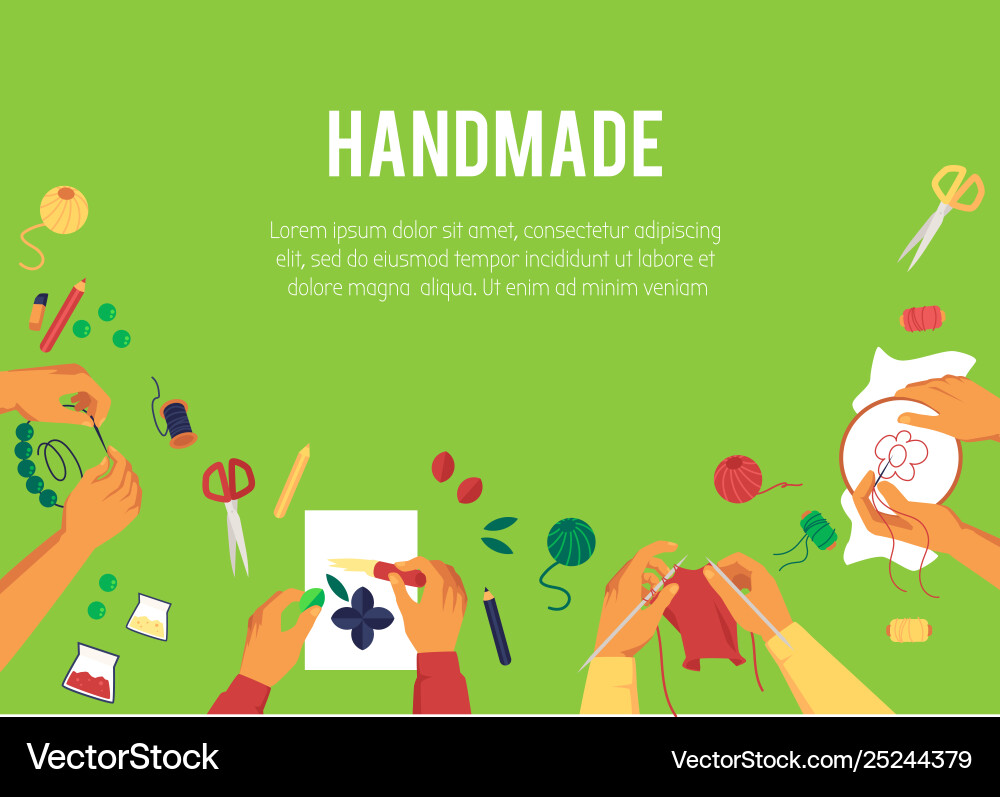 Creative Hands Making Crafts vector image