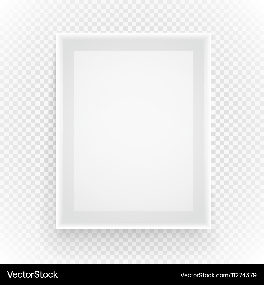 Empty picture frame isolated on transparent vector image