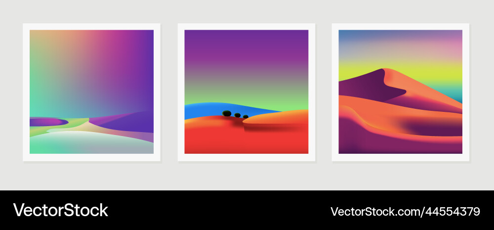 Flat background set minimalist style 3 Vector Image