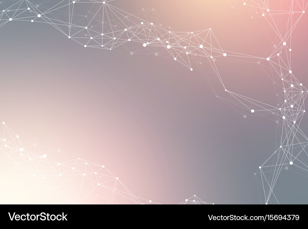 Geometric abstract background with connected line vector image