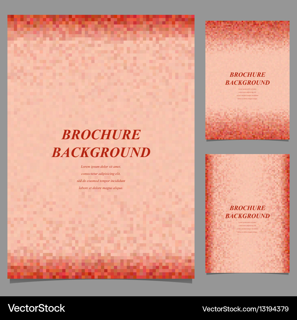 Geometric square pixel pattern page template set Vector Image