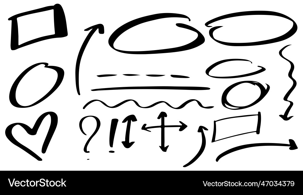 Hand drawn arrow set on transparent background Hand drawn arrow set on transparent background vector image